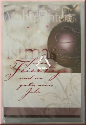 Weihnachtskarte "Schöne Feiertage" mit Umschlag