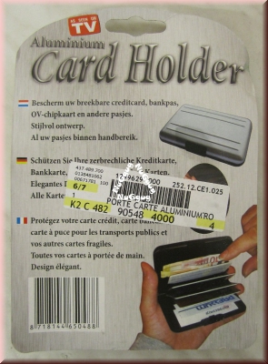 Scheckkarten-Etui rot, Hardcover, Kartenhalter, Visitenkartenhalter