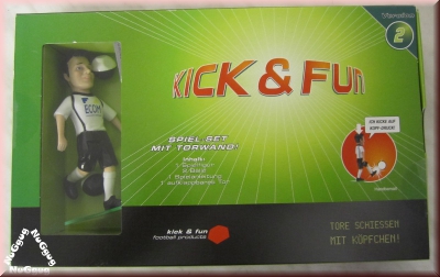 Kick & Fun Spiel-Set mit Torwand, Version 2, Spielfigur mit weißem Trikot