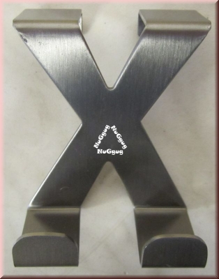 Türhaken "X". Metall. Edelstahl-Finish