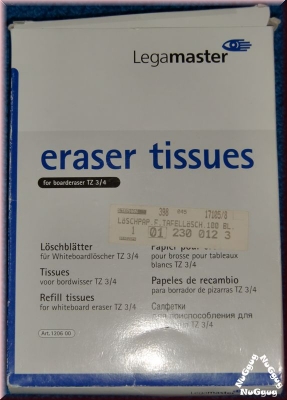 Legamaster eraser tissues. Löschblätter für Whiteboardlöscher TZ 3/4