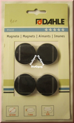 Magnet-Set, Kunststoff, schwarz, 4 Stück, 32mm, von Dahle