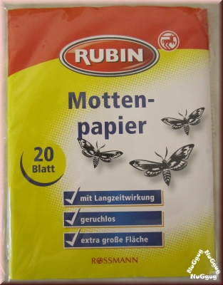 Rubin Mottenschutz, Mottenpapier, 20 Blatt, von Rossmann