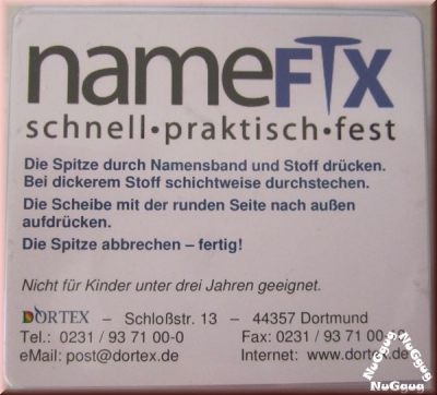 NameFIX, Lochplättchen zum Befestigen von Textil-Namensbändchen, 100 Stück