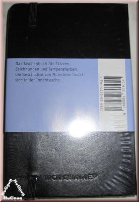 Moleskine Skizzenbuch, schwarz. 80 blanko Seiten, 14 x 9 cm