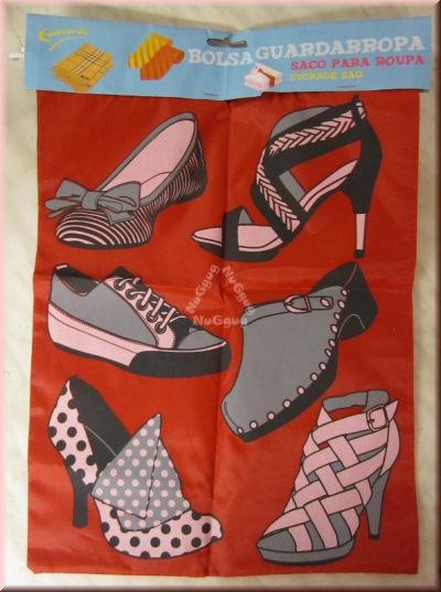 Nylonbeutel mit Kordelzug, Motiv "Schuhe", rot, 40 x 30 cm