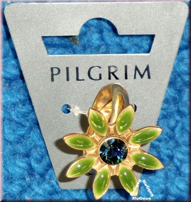 Ring Blüte PIL476414. goldfarben/grün von Pilgrim
