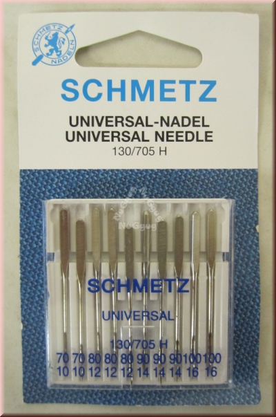 Nähmaschinennadeln 70/10-100/16, universal, 130 - 705 H von Schmetz, 10 Stück