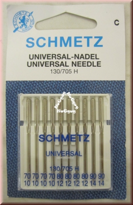 Nähmaschinennadeln 70/10-90/14, universal, 130 - 705 H von Schmetz, 10 Stück