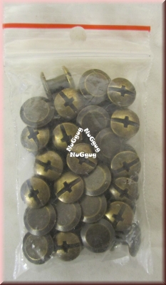 Schraubnieten, Zier-Schraubnieten, Gürtel-Schraubnieten, Messing, 5 mm, 25 Stück