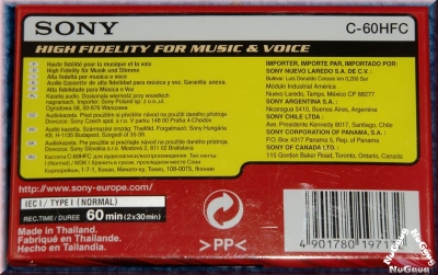 Musikkassette Sony HF 60 IEC I. Leerkassette