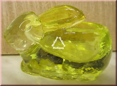 Teelichthalter "Hase", aus Glas, gelb