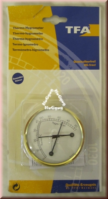 Thermo-Hygrometer, Klimatherm, Weiß mit Messingring, von TFA