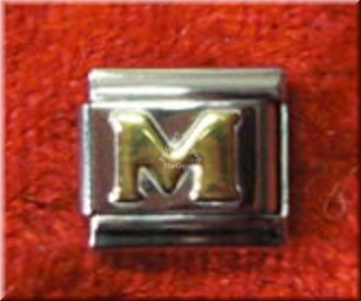 Uberry Charm Buchstabe "M", Modul für Edelstahl Armband