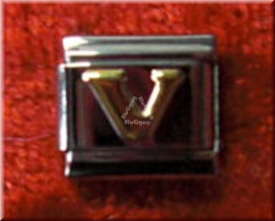 Uberry Charm Buchstabe "V", Modul für Edelstahl Armband