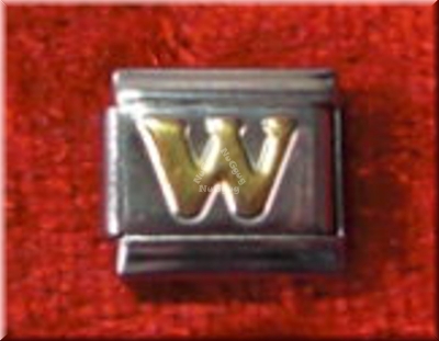 Uberry Charm Buchstabe "W", Modul für Edelstahl Armband