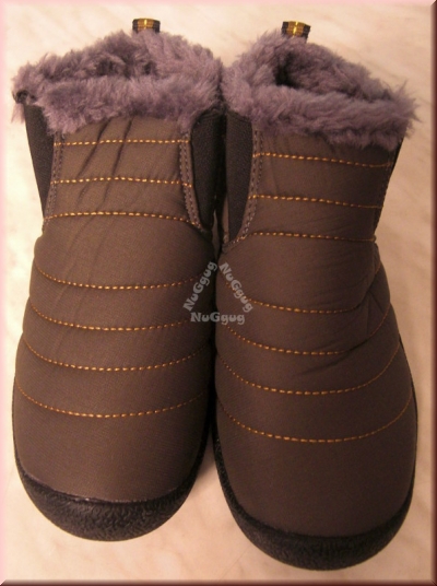 ukStore Winter Schlupf-Boots, gefüttert, braun, wasserdicht, Größe 31