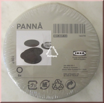 Untersetzer "Panna", schwarz, Durchmesser 10 cm, von Ikea