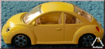 VW New Beetle in gelb von Burago. Maßstab 1:43