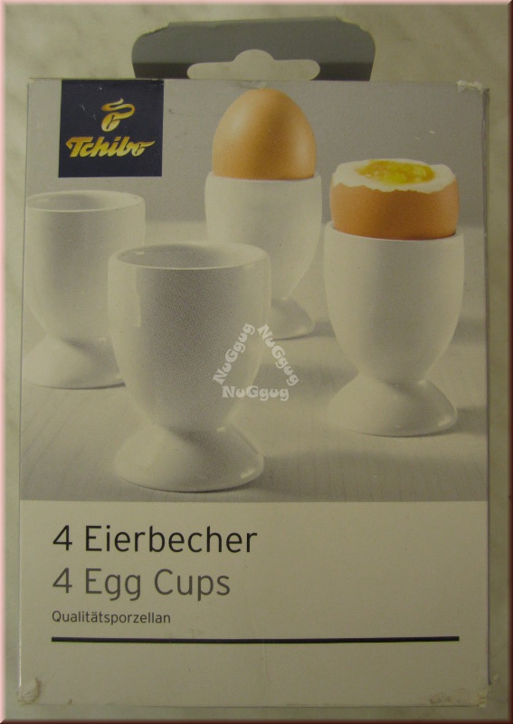 Eierbecher 4er-Set, Porzellan weiß