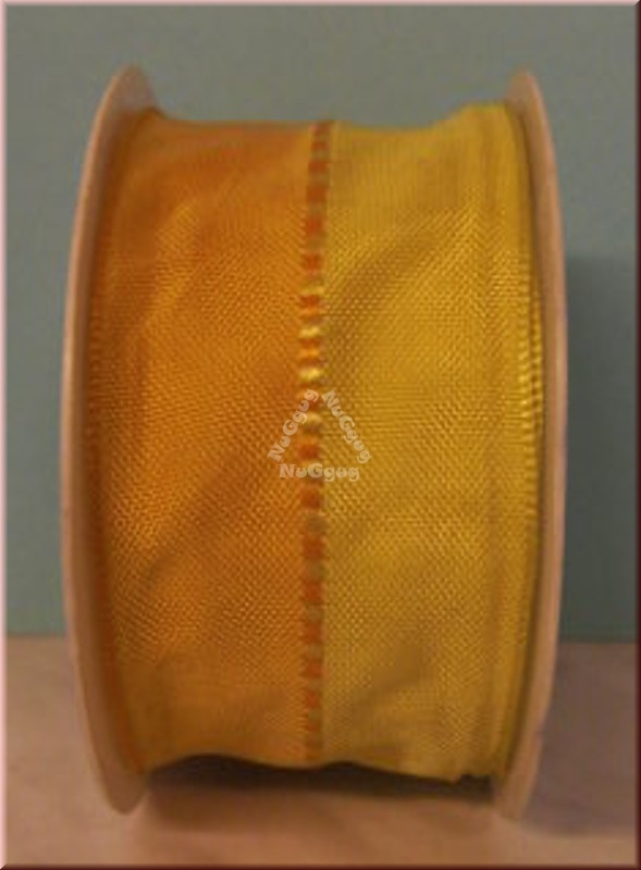 Geschenkband "orange/gelb", 40mm x 2 m, Ribbon, Dekoband, Schleifenband