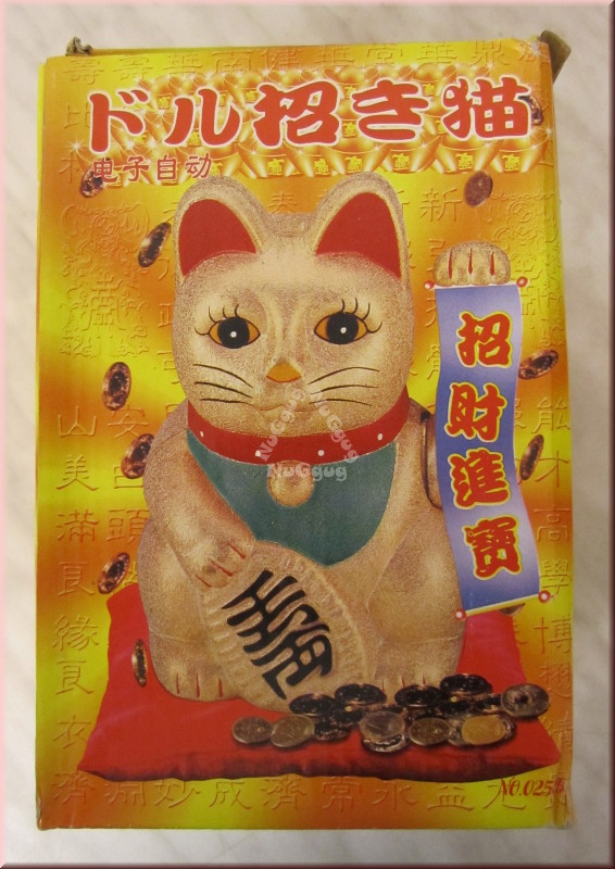 Chinesische Glückskatze, 14 cm, Winkekatze, Maneki Neko