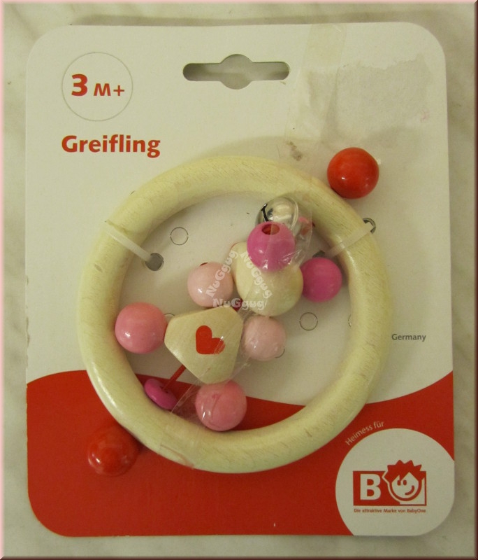 Greifling "Maus" rosa, Holz, Goki, von Heimess