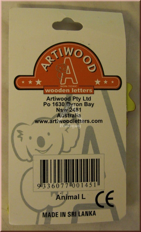 Artiwood Holzbuchstabe L, Animal