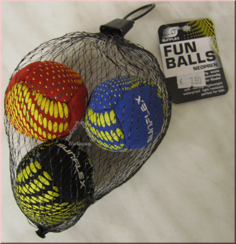 Sunflex Funballs aus Neopren, 3 Stück, Spielbälle