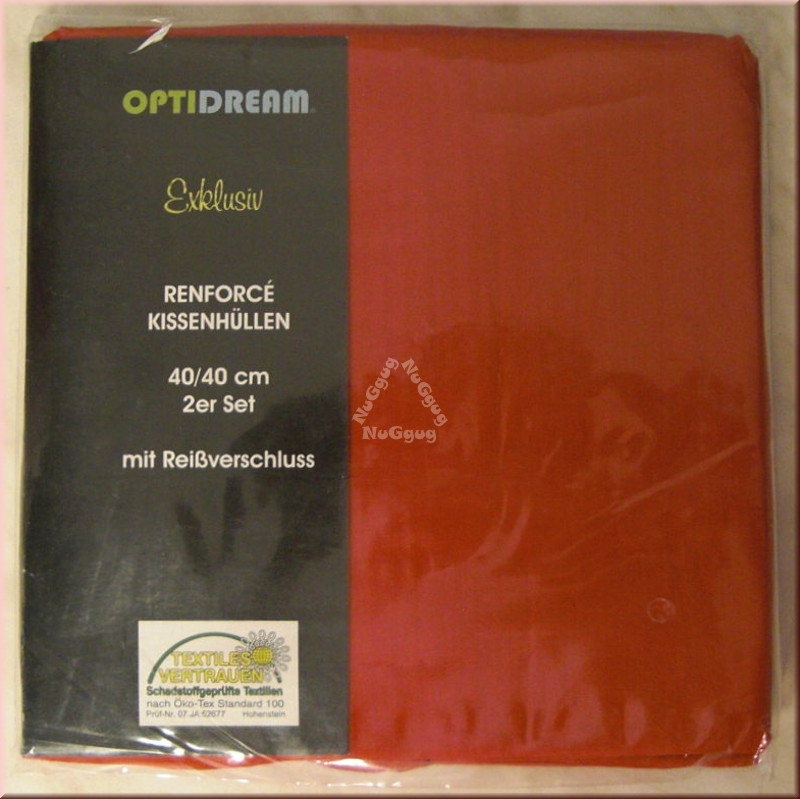 Renforce Kissenhüllen, 40 x 40 cm, rot, 2 Stück
