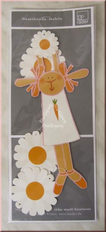 Hasenbande Mobile "Lotte Karotte" mit Frühlings-Gänseblümchen von Räder, 60 cm
