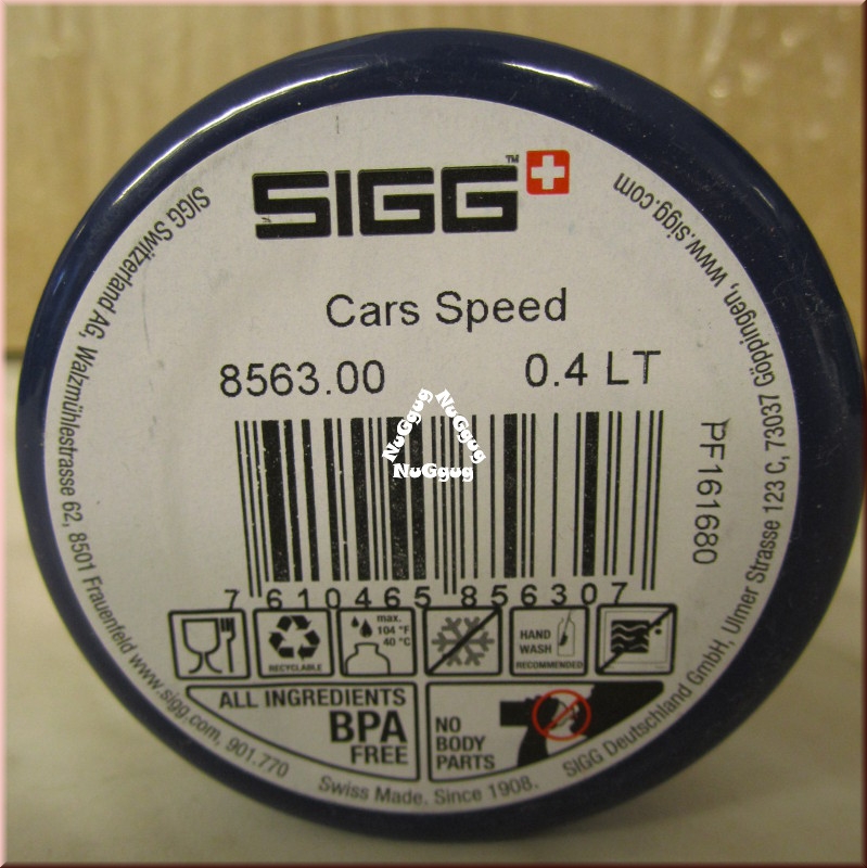 Trinkflasche "Cars Speed", blau, Aluminium, 400ml, von SIGG
