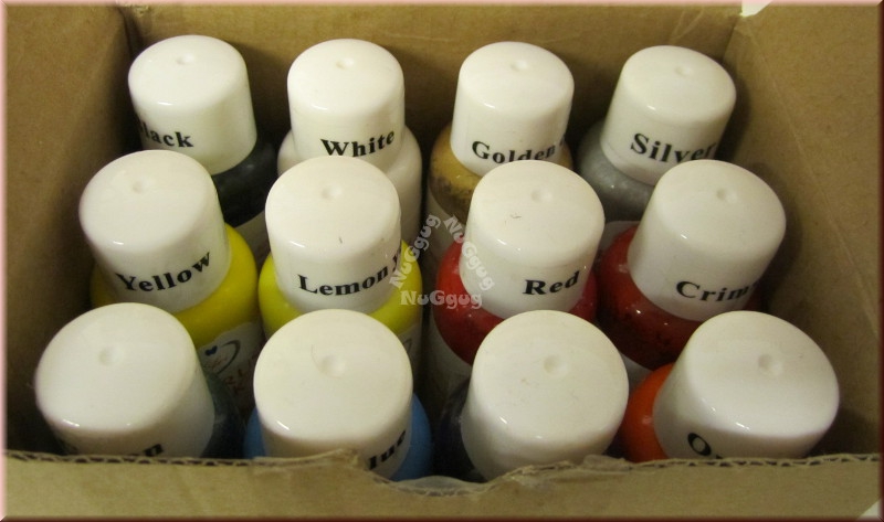 Yifei Airbrush Farben-Set für Bodypainting, 12 Stück je 30ml