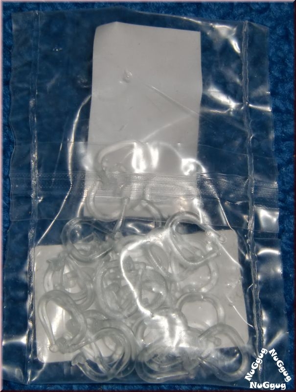 Faltenleghaken transparent. 1.5 cm. 25 Stück