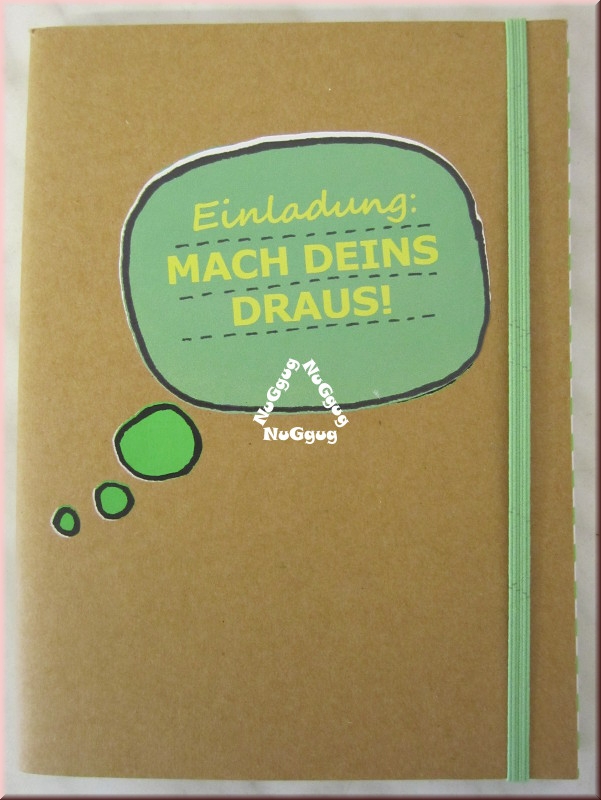Schreibheft "Einladung: Mach Deins draus!", A5 grün liniert, 60 Blatt