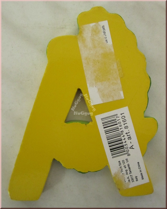 Sevi Holzbuchstabe A, Alligator, gelb, 81601