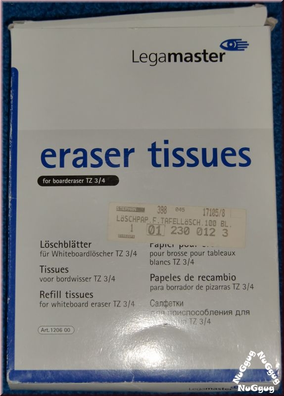 Legamaster eraser tissues. Löschblätter für Whiteboardlöscher TZ 3/4