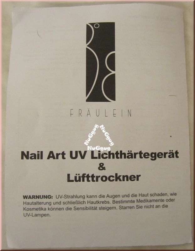 Nail Art UV Lichthärtegerät & Lufttrocker DE-290. pink. von Fräulein