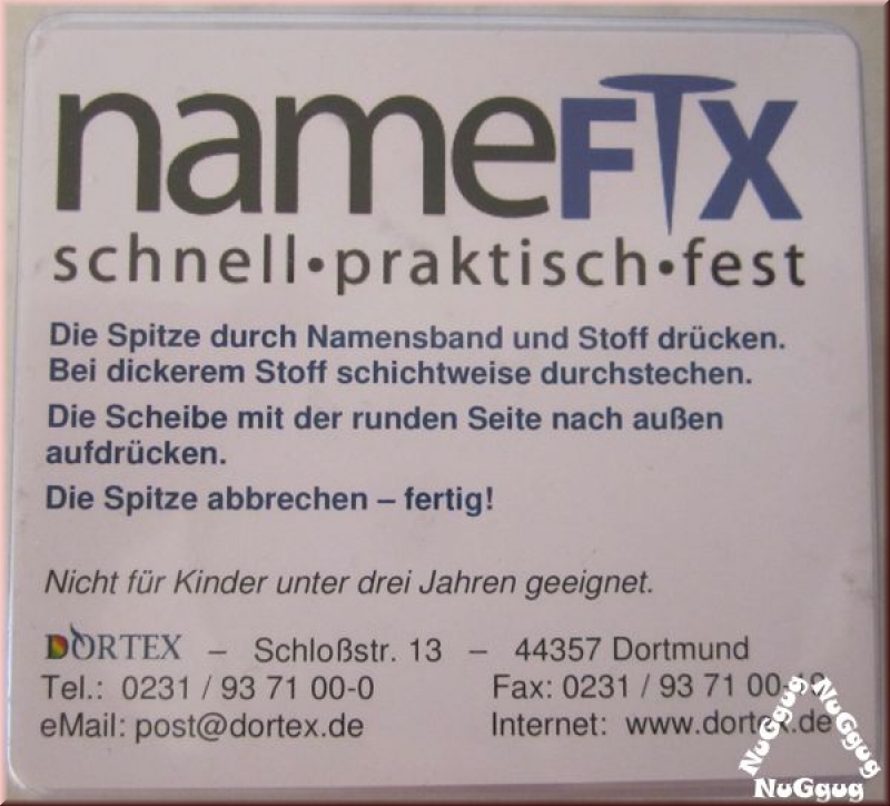 NameFIX, Lochplättchen zum Befestigen von Textil-Namensbändchen, 100 Stück