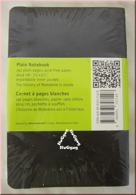 Moleskine Notizbuch, schwarz, 192 blanko Seiten, 14 x 9 cm