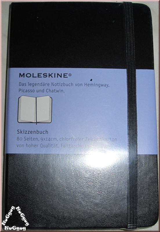 Moleskine Skizzenbuch, schwarz. 80 blanko Seiten, 14 x 9 cm