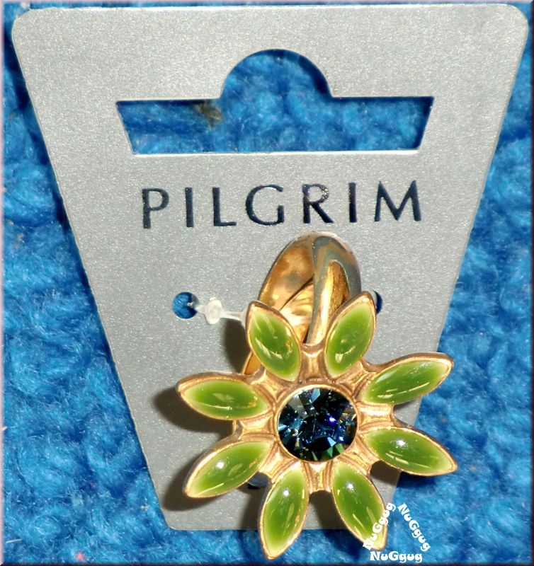 Ring Blüte PIL476414. goldfarben/grün von Pilgrim
