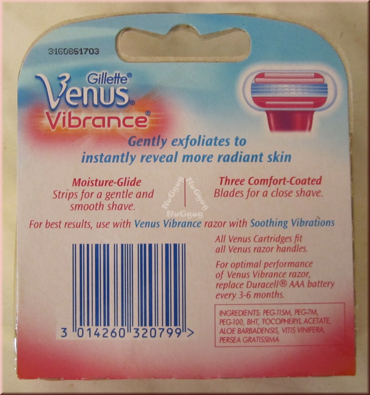 Venus Vibrance Ersatzklingen, 4 Stück, von Gillette, Rasierklingen