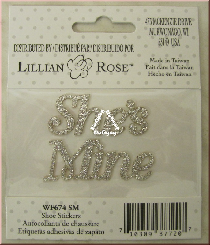 Lillian Rose Shoe Stickers "She's Mine", Artikel WF674 SM