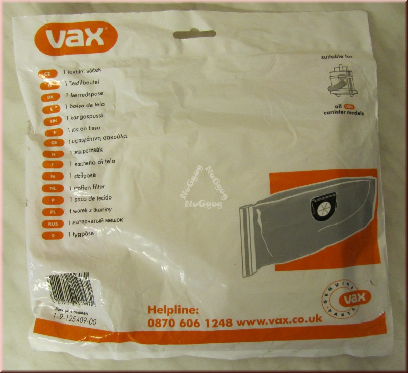 Staubsaugerbeutel VAX Canister, Textilbeutel wiederverwendbar