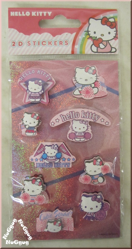 Hello Kitty 2D Sticker, 9 Stück