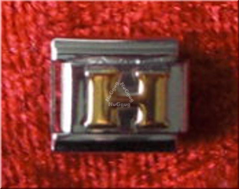 Uberry Charm Buchstabe "H", Modul für Edelstahl Armband