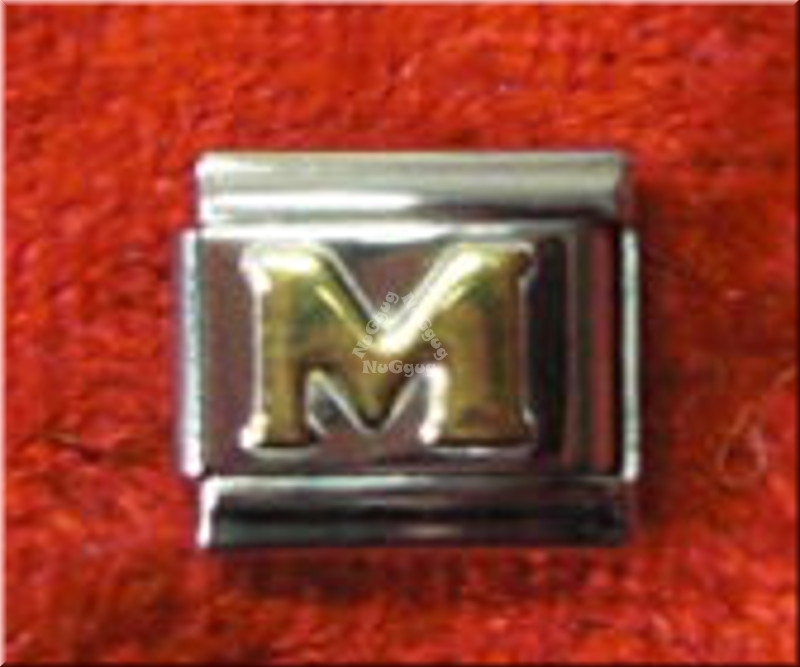 Uberry Charm Buchstabe "M", Modul für Edelstahl Armband