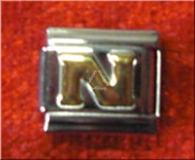 Uberry Charm Buchstabe "N", Modul für Edelstahl Armband