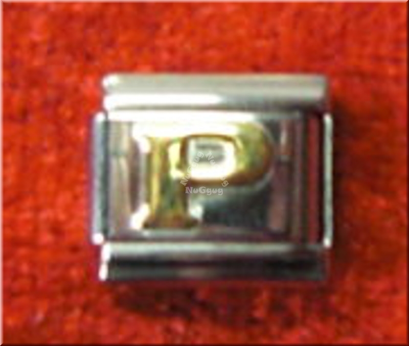 Uberry Charm Buchstabe "P", Modul für Edelstahl Armband